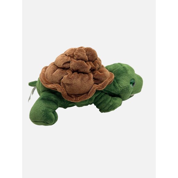 Aurora 2014 Green Turtle Hand Puppet 12" Brown Shell Sea Plush Stuffed Animal - Picture 7 of 9
